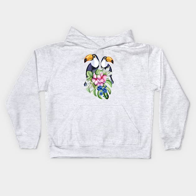 Toucans Kids Hoodie by JuliaBadeeva